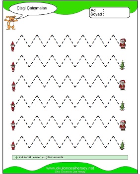 okul öncesi çizgi çalışma sayfaları